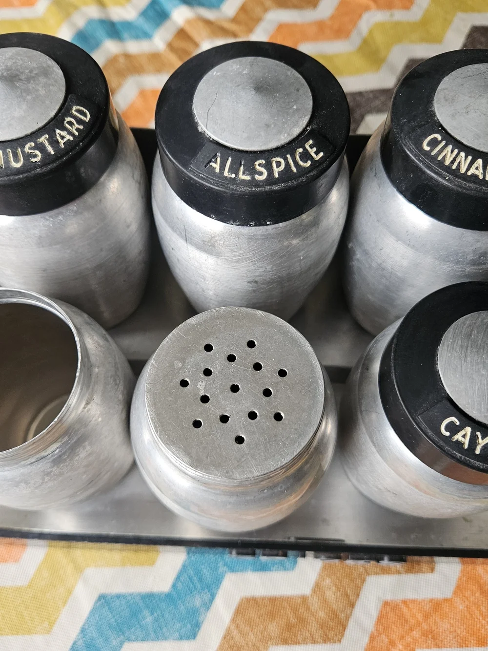 Vintage 1950s Kromex Spice Rack Set